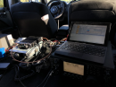 The radio setup... the first time... by Sunday morning I had fully rearranged my vehicle - Icom IC9100, Yaesu FT 227R, and a Yaesu FT818.. Asus Transformer Book running WSJT-X on 6m at time of photo, and N1MM+ Logger, however by Saturday afternoon I had moved back over to Roverlog as everything was logging incorrectly